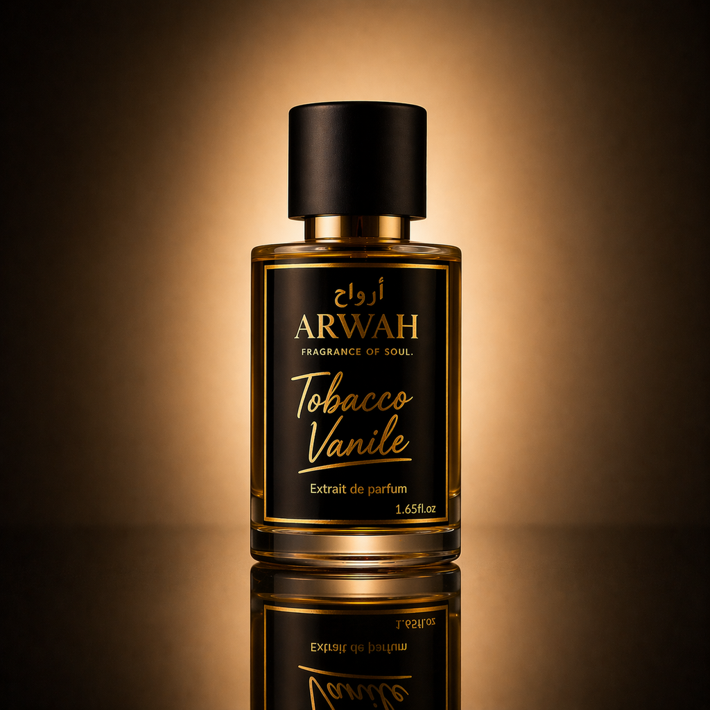Tobacco Vanille inspired perfume being applied warm vanilla tobacco luxury fragrance ARWAH